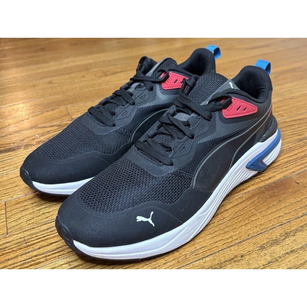 Puma Supertec Men's Size 11 Black Blue Red Sneakers Mesh Athletic Gym Trainers